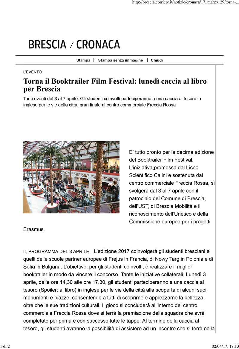 Torna il Booktrailer Film Festival: lunedì caccia al libro per Brescia.