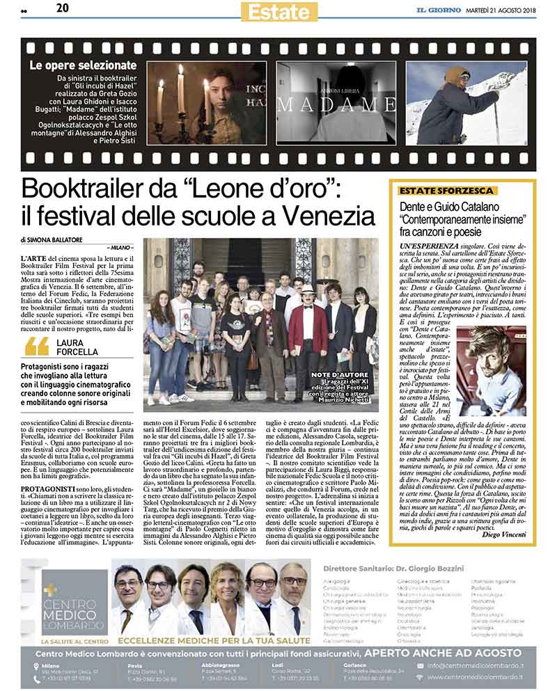 Booktrailer da "Leone d'oro": il festival delle scuole a Venezia